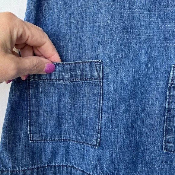 •Next UK• 100% Cotton Denim Girls Dress - Size 2T (92cm) - Picture 5 of 8